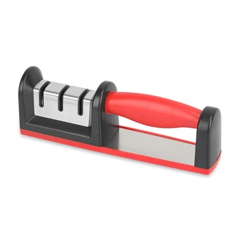 

3 Stage Knife Sharpener Grinder Tungsten Steel Ceramic Anti Slip Base Cutter Sharpening Whetstone Kitchen Gadgets