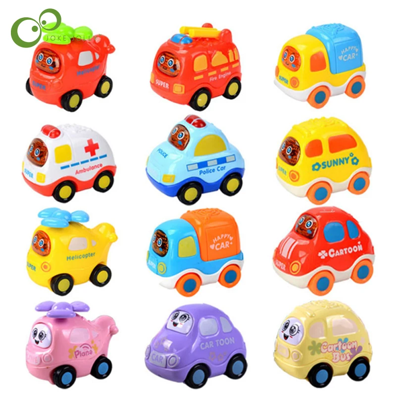 Lovely Inertia Pull Back Car Mini Cartoon Shape Model Toy For Children Gifts 