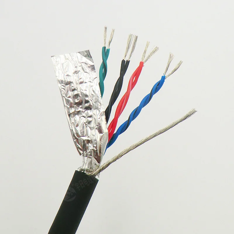 

Flexible Shielded Twisted Pair Cable 0.3mm² 22AWG 485 Signal Data Control Wire for Encoder 4,6,8,10,12,14,16,20,26 core 5m