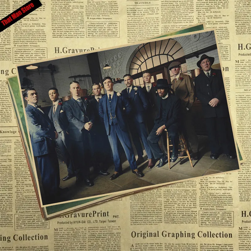 Peaky Blinders TV Series Retro Wall Art Poster - Kraft Paper Print for Home Room Decor image 4