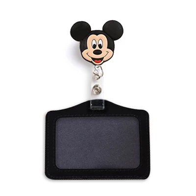 Silicone Stitch Retractable Nurse Badge Reel Clip Cute Cartoon Super Hero Coffee Mickey Fashion Students ID Card Badge Holder - Цвет: 3