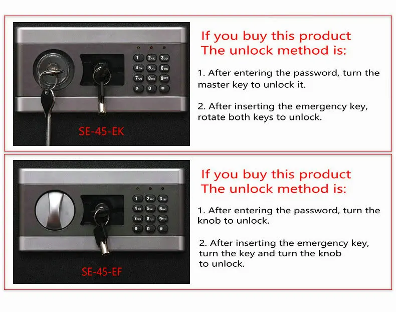 Electronic Password Key Double Unlock File Cabinet Concealed Safe