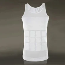 Для мужчин плотное тело Корректирующее белье майка без рукавов жилет рубашка для занятий борьбой Abs Абдо Для мужчин черный, белый цвет тонкий корректирующий Пояс живота тонкий Для мужчин нижнее белье