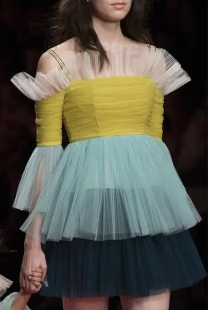 model picture color Кутюр шикарное короткое платье на выпускной смешанные цвета мини вечернее Формальное платье костюмы робы de soiree abendkleider - Цвет: model picture color