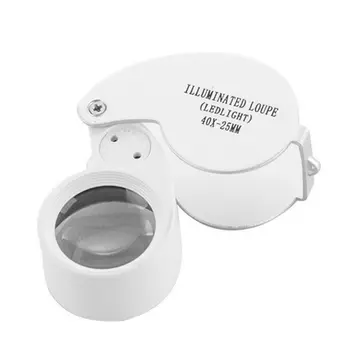 

Mini 40X Retractable Magnifying Illuminated LED Light Folding Magnifier