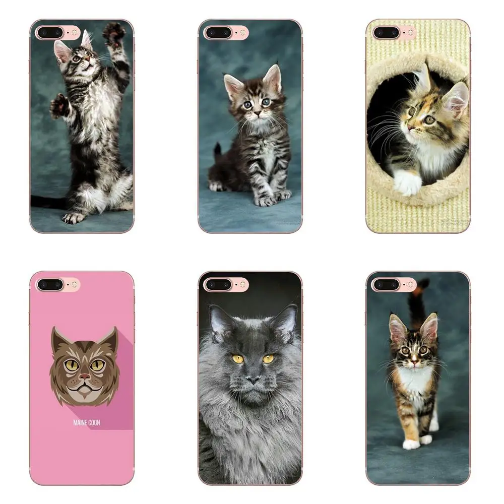 

Soft Phone Case Coque Pet Maine Coon Cat Silver For Huawei Honor Mate 7 7A 8 9 10 20 V8 V9 V10 G Lite Play Mini Pro P Smart