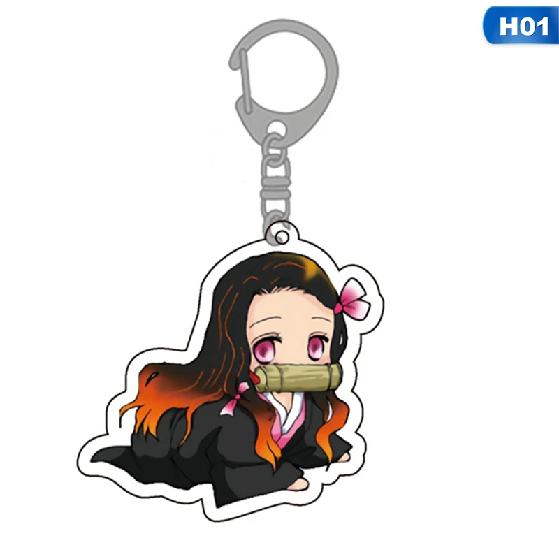 Аниме демон убийца Kimetsu no Yaiba акриловый брелок для ключей гоночные ремни