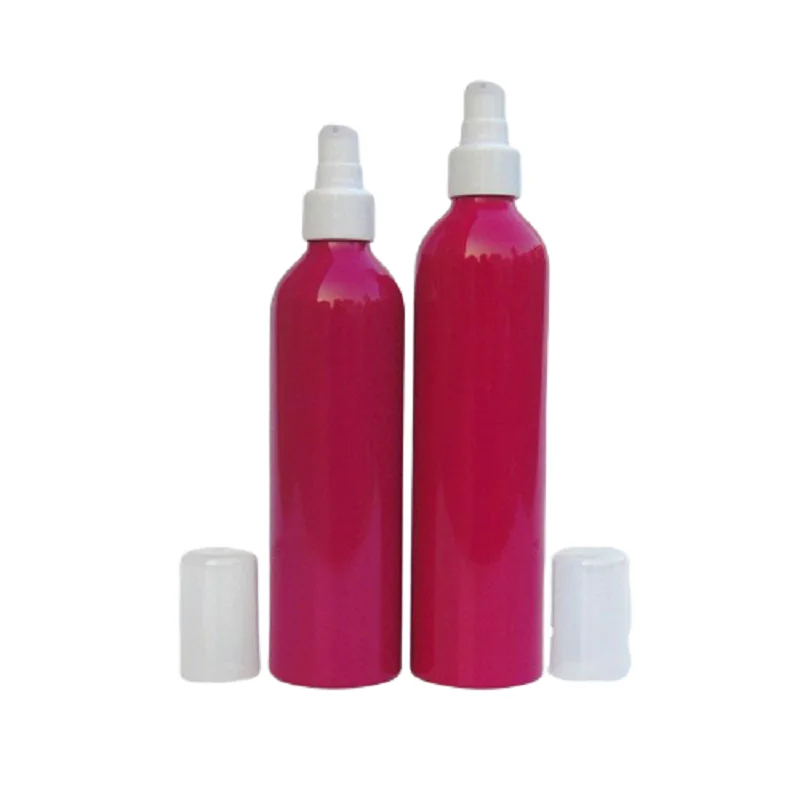 

150ml 200ml 250ml 300ml 5pcs/lot Refillable Rose Red Aluminum Cosmetics Lotion Bottle Press Pump Emulsion Packaging Container
