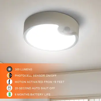 

80 LED Ceiling Light Motion Sensor Lamp Battery Operated Ultra Bright Indoor Light Stairway Warehouse Daylight For Home Lighting
