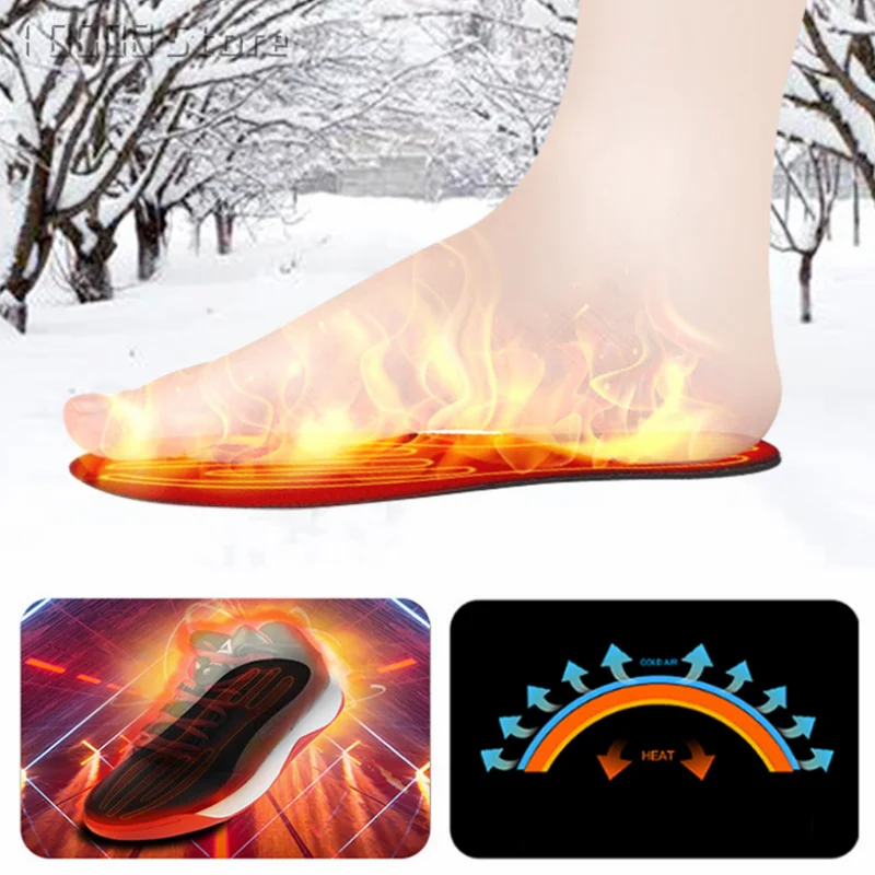 USB Heated Shoe Insoles Feet Warm Sock Pad Mat Electrically Heating Insoles Washable Warm Thermal Unisex