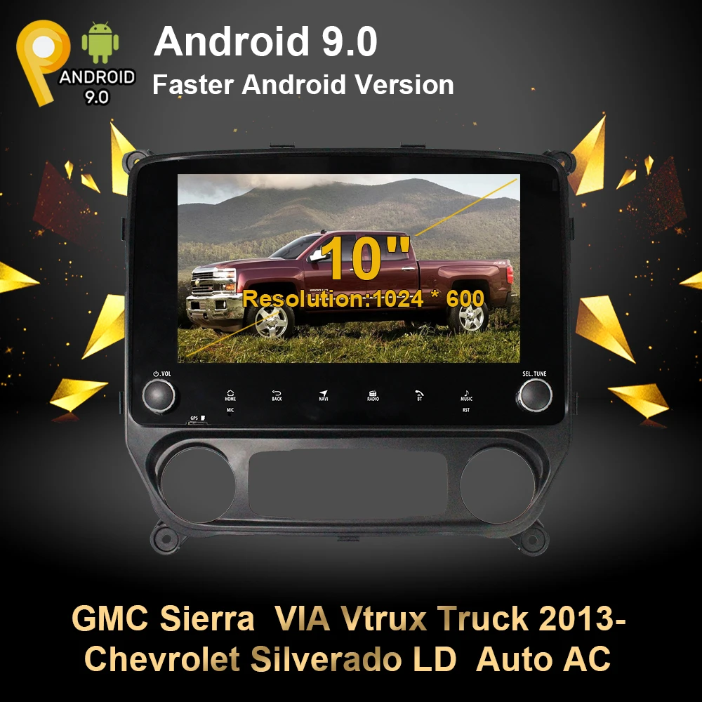 Android 9 автомобильный dvd навигатор для GMC Sierra через Vtrux грузовик/Chevrolet Silverado головное устройство мультимедийный плеер радио магнитофон