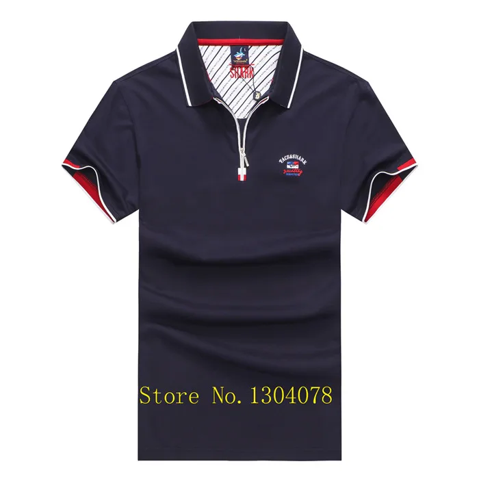 5982-DARKBLUE Новая брендовая мужская рубашка поло Tace& Shark, летняя повседневная полосатая хлопковая рубашка поло, однотонная официальная деловая рубашка поло camisa - Цвет: 5982-DARKBLUE