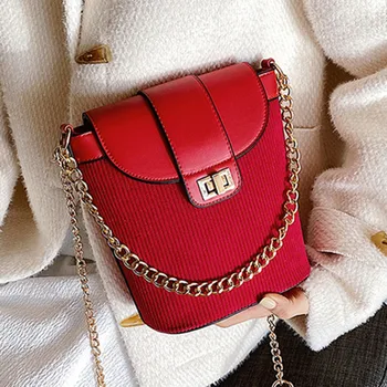 

2019 Women Corduroy Leather Shoulder Bag Luxury Rivet Decoration Solid Color Chain Handbags Ladies Fashion Travel Crossbody Bags