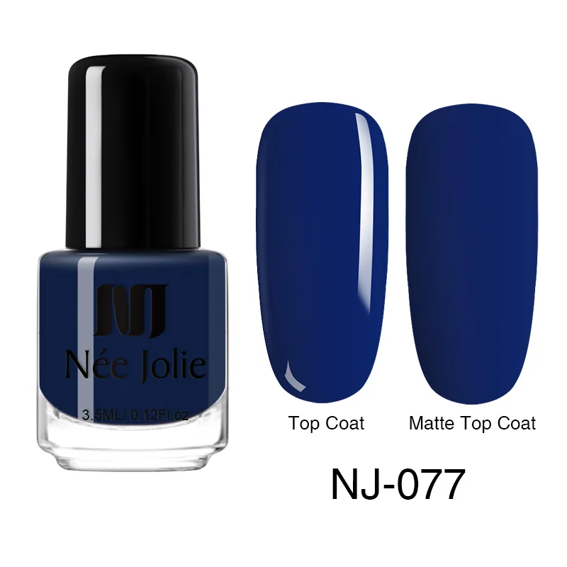 3.5ml NJ-077 Матовый лак для ногтей NEE JOLIE Effetc, черный чистый цвет, розовый лак для ногтей, масляной лак, лак для ногтей, лак для ногтей - Цвет: 3.5ml NJ-077
