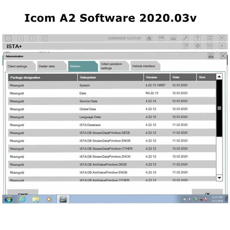 Диагностическое программное обеспечение Icom A2 B C для BMW ICOM V2020.03 Ista d 4.22.12 ista p 3 67 в 500