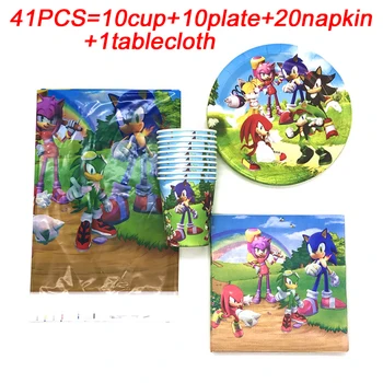 

Sonic the Hedgehog Party Disposable Tableware Plate Cup Napkin Tablecloth Kids Birthday Party Baby Shower Decorations Supplies