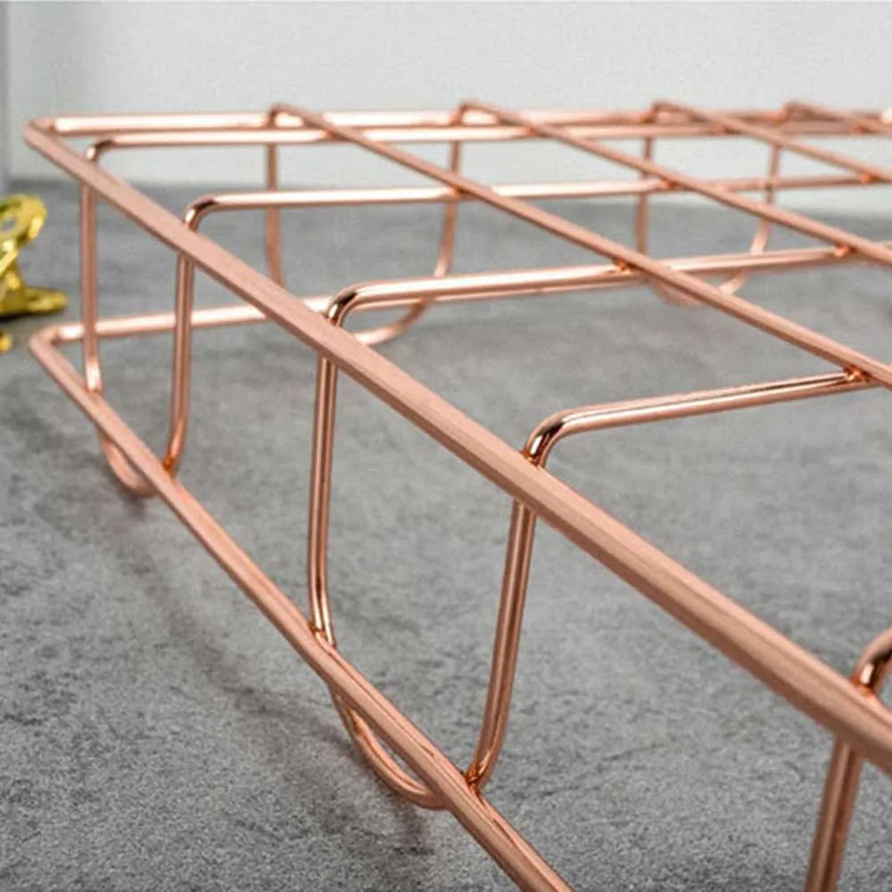 A4Paper стеллаж для хранения Stackable журнал отделка Корзина Коробка для файлов Органайзер Скандинавская металлическая корзина для хранения розовое золото офисный Настольный