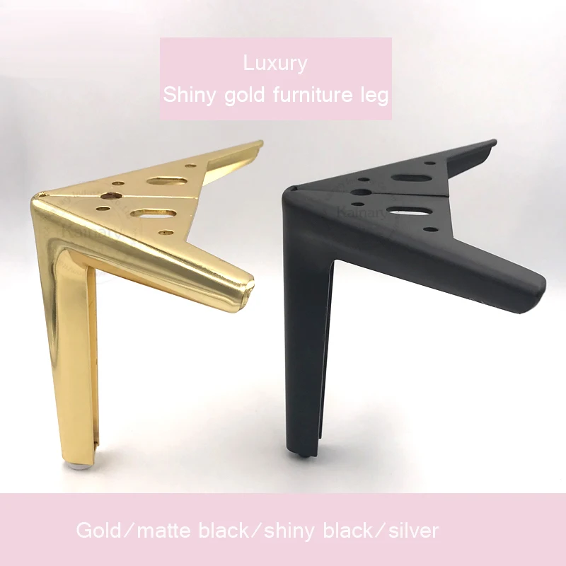 4 шт роскошная мебель для ног резиновый коврик Нескользящая диванная ножка для кофейного столика ножка для ванной прикроватная тумбочка ТВ шкаф металлические ножки золотой цвет
