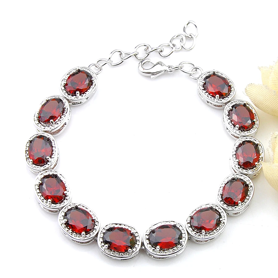 Luckyshine 925 серебряные серьги-гвоздики Подвески Браслет наборы кубического циркония Новые свадебные вечерние женские ювелирные наборы невесты 7 цветов
