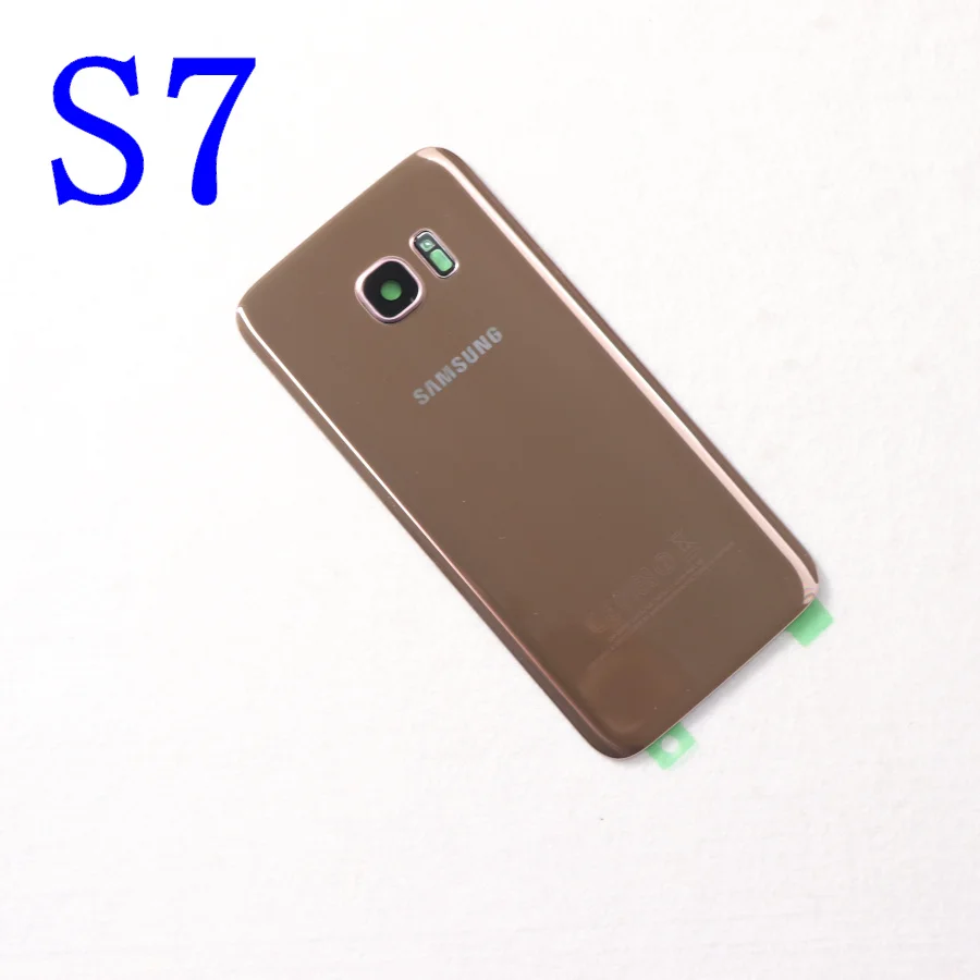 Samsung Galaxy S7 G930F/S7 EDGE G935F Задняя стеклянная крышка батареи Задняя Дверь Корпус чехол samsung S7 Edge Задняя стеклянная крышка - Цвет: S7 Pink