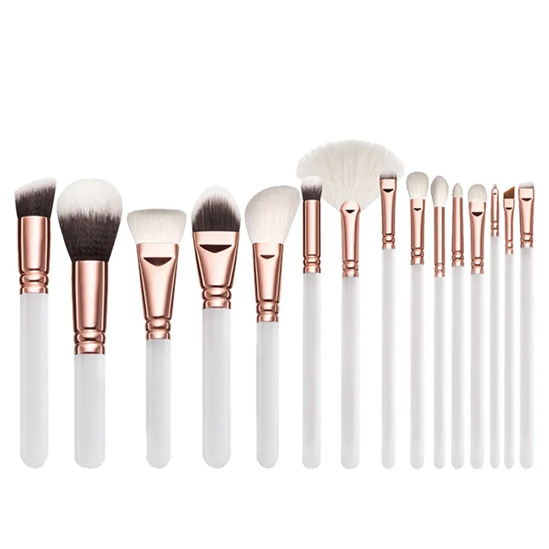 Makeup Brushes with Leather Cases 15 pcs/Set