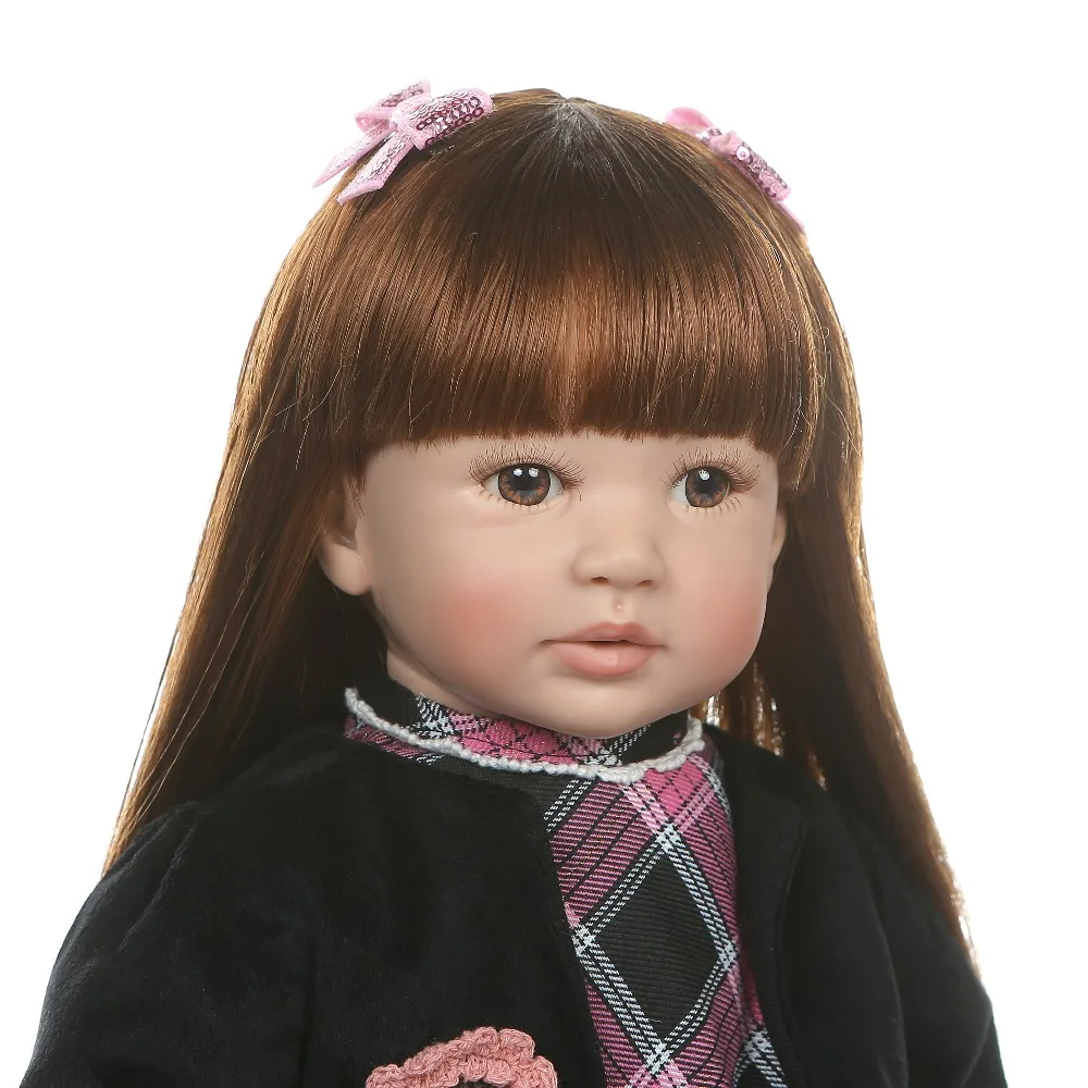60 см силиконовые куклы-Реборн, игрушки для девочек, реалистичные принцессы для малышей с длинными волосами, детская одежда, кукла, игровой дом, игрушка