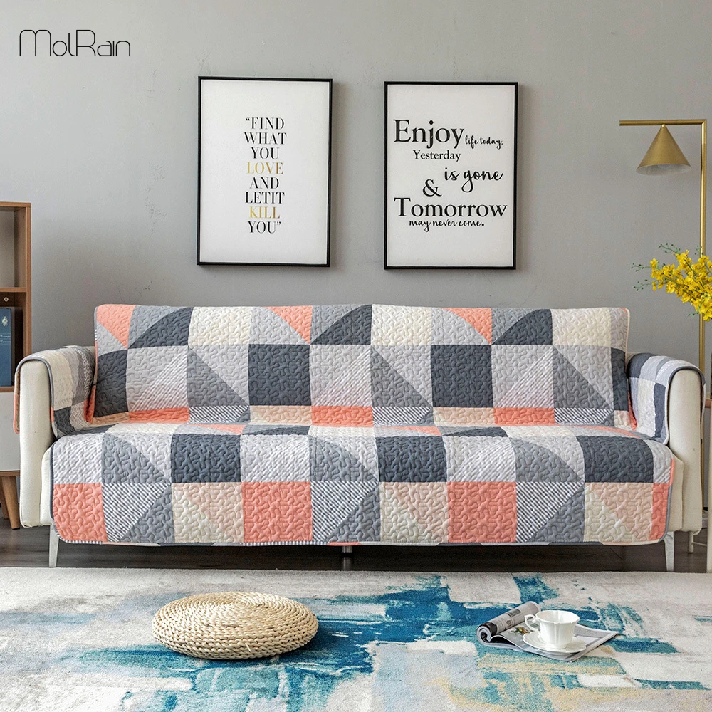 Sofa Throw Cover Cotton Geometric Print Pet Sofa Couch Furniture Protective Cover Removable Waterproof Anti-slip Sofa Covers 1pc