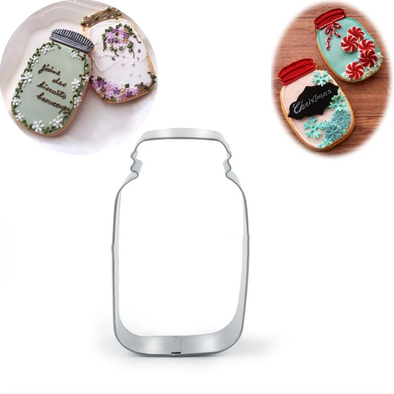 1pcs Christmas Bottle Cookie Cutter Metal Biscuit Fondant Cake Decor Tools Bakeware Kitchen Accessories Pastry Cupcake Toppers