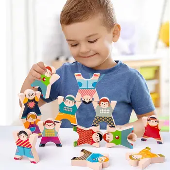 

Wooden Stacking Hercules Interlock Toys Balancing Blocks Games Children Educational Toys