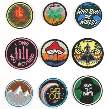 

1 PCS New Nature Forest Patches for Tops Iron on Badges Stripes Anime Clothes Appliques Sewing Embroidery Animals Stickers