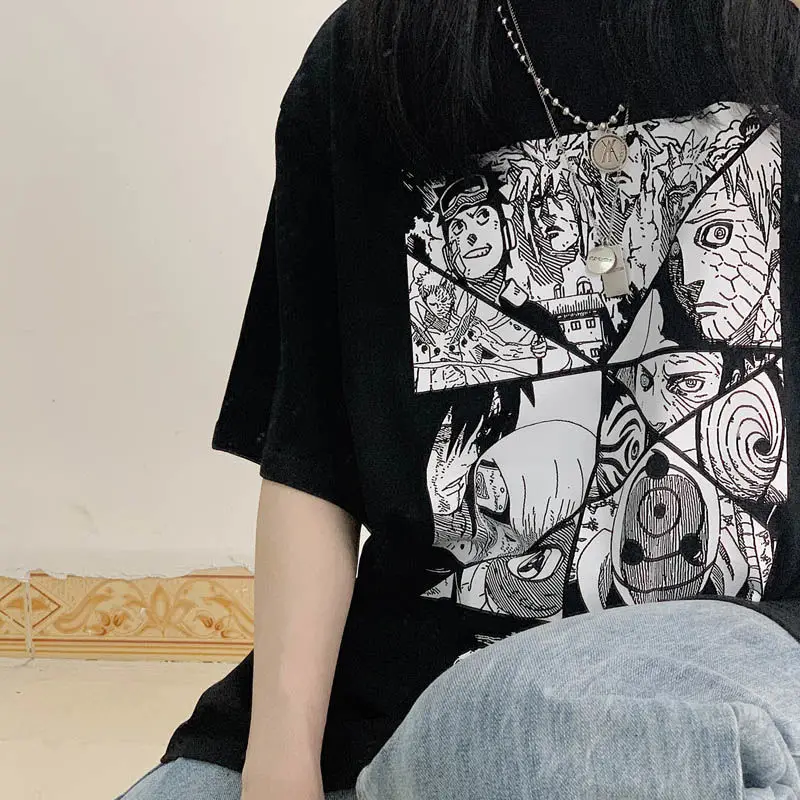 y2k top aesthetic vintage femme t-shirts korean style oversized t shirt clothes Woman cotton tshirts harajuku Naruto ropa mujer