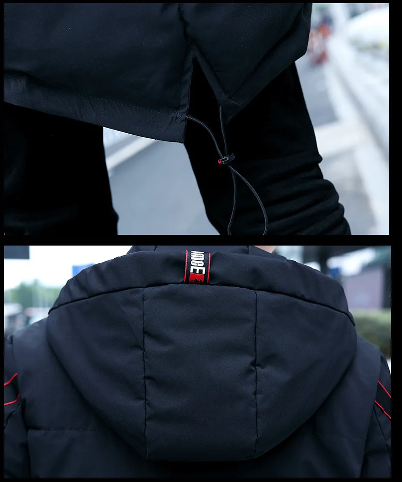 Men Winter Coat New Style Mid-length Cotton-padded Clothes Trend Handsome down Jacket Cotton-padded Clothes Autumn And Winter Th