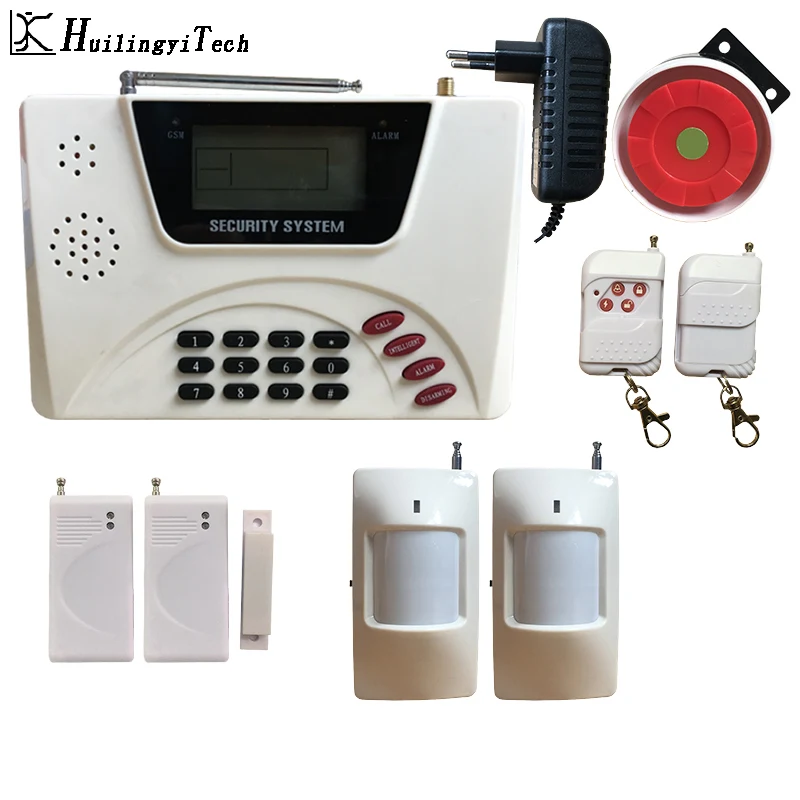 Беспроводная GSM SMS система домашней безопасности HuilingyiTech сигнализация Интерком