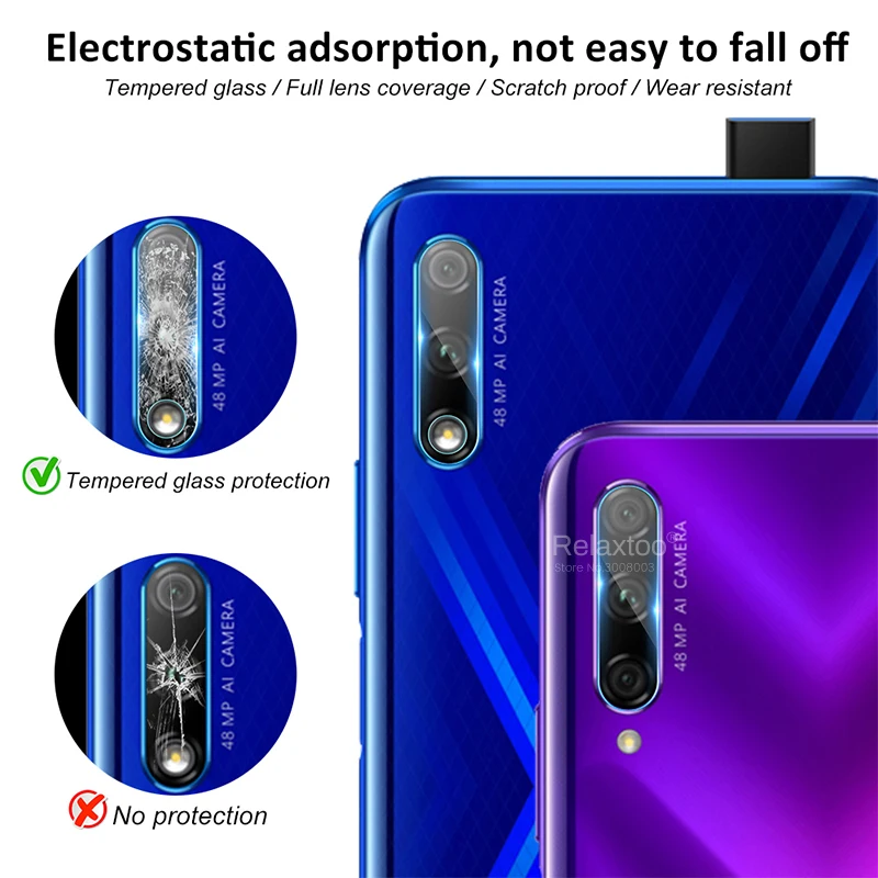 2-в-1 защитное стекло на honor 9x stk-lx1 глобальной объектив камеры пленка среднего класса против царапин на honer honor 9x9 x Премиум x9 9xpremium