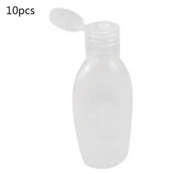

10Pc 50ml Clear Plastic Empty Bottles with Flip Cap Travel Refillable Containers for Cosmetic Shampoo Lotion Hand Sanitizer