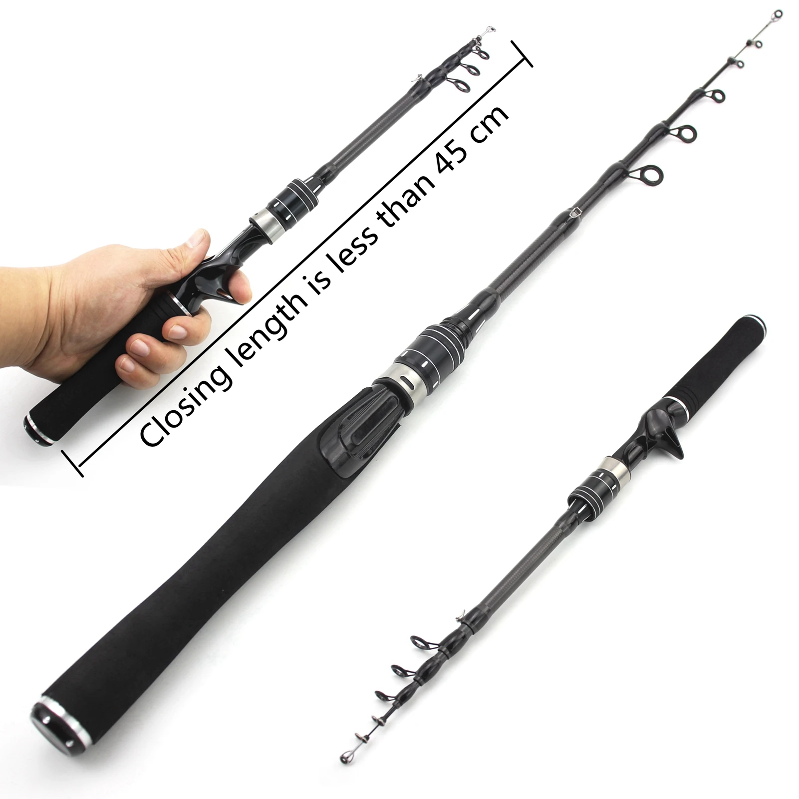 Canna Da Pesca, Canna Da Pesca Sul Ghiaccio Portatile Corta Con Asta Piccola Mini Attrezzi Da Pesca In Mare 28049‑100, Canne Da Pesca TelescopicheStrumento Da Pesca Con Bastone Mini Accessori(1,9 M - 10