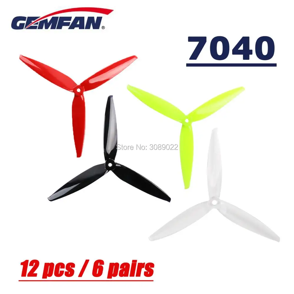 12 шт./6 пар пропеллеры Gemfan Flash 7040 7 дюймов 3 лопасти шт. CW CCW для моделей