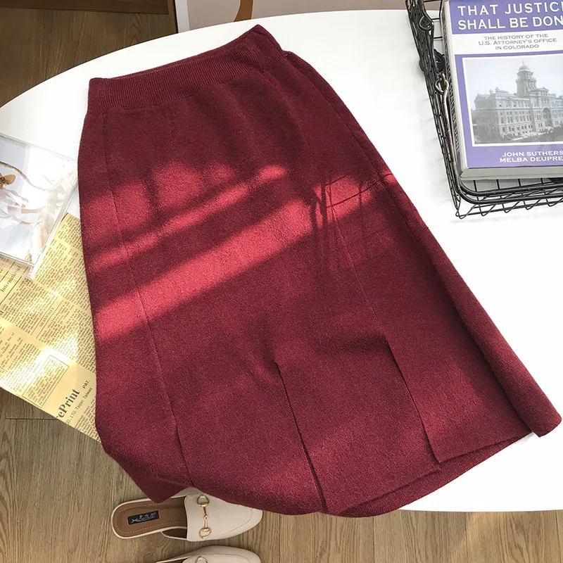 

Special Offer WOMEN'S Dress 2019 Autumn Korean-style Simple Solid Color Midi-skirt Elegant Versatile Skirt Fashion 11.1