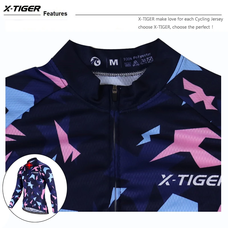 Зимний комплект для велоспорта X-Tiger, Теплая Флисовая одежда для велоспорта, Ropa Ciclismo Invierno, одежда для горного велосипеда, зимний комплект для велоспорта