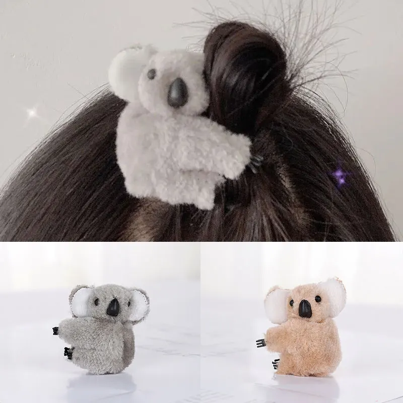 goody hair clips 1PC Cartoon 3D Plush Koala Hairpin Hair Clip Cute Hair Accessories for Women Cute Koala Catch Clip for Girls bow hair clip