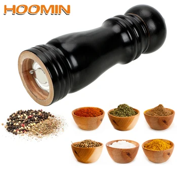 

Solid Wood Pepper Mill with Strong Adjustable Ceramic Grinder Salt and Pepper Mills Kitchen Cooking BBQ Tools Manual Control