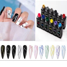 

15g/ml-12Colors Nail Creative Wire Drawing Gel Spiders Web Silk Gel Varnish Painting Line Nail Gel Polish UV Line