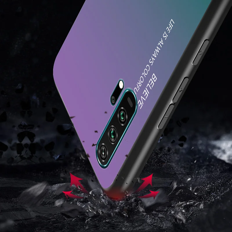 Модный градиентный стеклянный чехол для телефона huawei Nova 5 T, чехол, полная защита, бампер, чехол для huawei Nova 5 T, задняя крышка для телефона