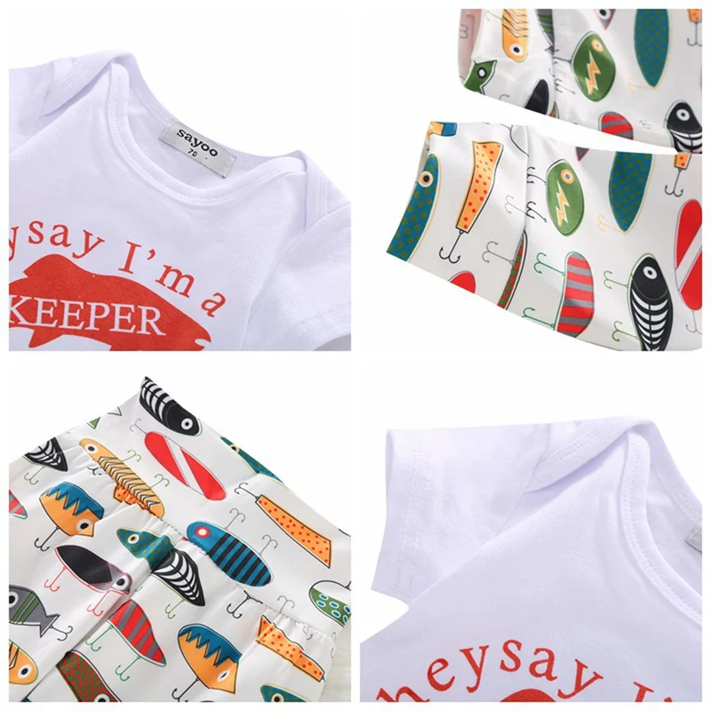 Одежда для новорожденных мальчиков с принтом «Daddy's Fishing Buddy»; боди; топы; длинные штаны; шапка; одежда для детей 0-24 месяцев; Милые комплекты из 3 предметов для маленьких девочек
