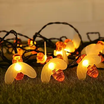 

12m String Light 100 LED Solar String Honey Bee Shape Party Haning For Evening Tree Decoration Lights Waterproof Garden Cre N4U2