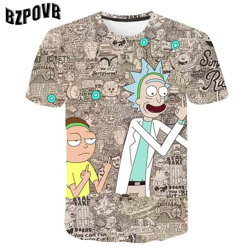 Новинка 2019 футболка Rick And Morty Мужская &quotАниме&quot с 3d принтом Футболка в стиле хип