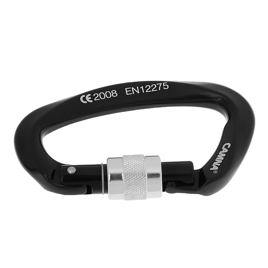 Climbing 35KN Figure 8 Descender + 2pcs 25KN D-ring Screw Locking Carabiners