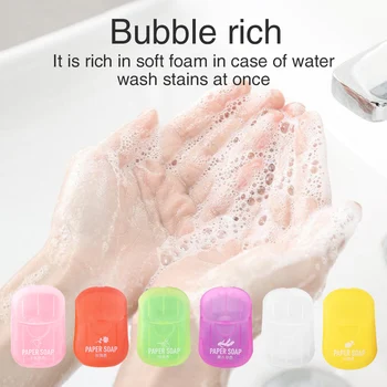 

120pcs Mini Soap Paper Camping Disposable Flakes Travel Portable Sheets Kitchen Scented With Box Skin Care Hand Washing Bath