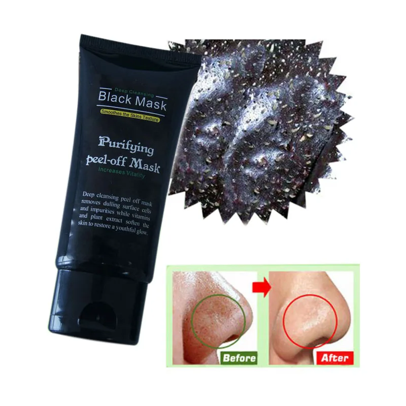 50 мл очищающий Отшелушивающий маска blackhead удаление Глубокая чистка акне Черная грязевая маска для лица Уход оптом