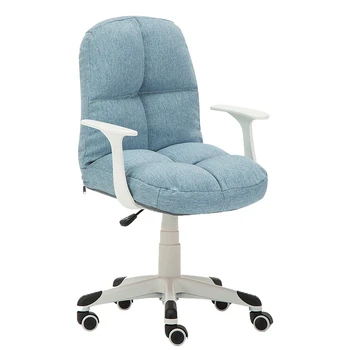 

Office Computer Chair Home Dormitory Study Writing Chair Office Lifting Chair Rotary Chair with Armrest PU Mute Wheels Cloth